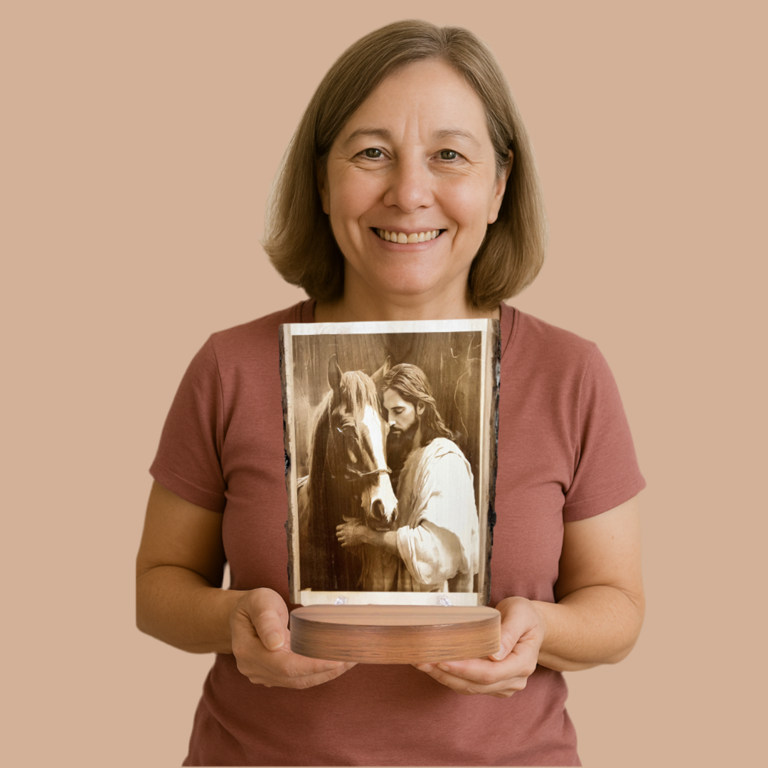 Jesús con Caballo – Grabado en Madera
