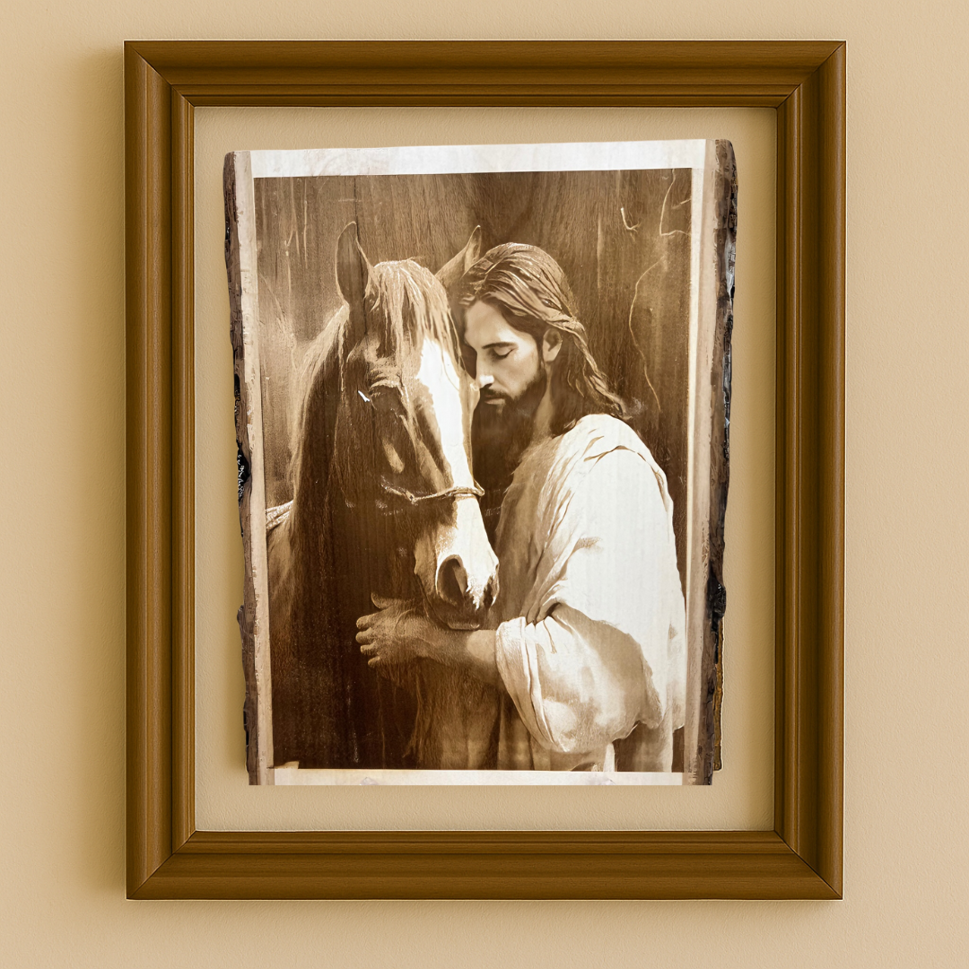 Jesús con Caballo – Grabado en Madera