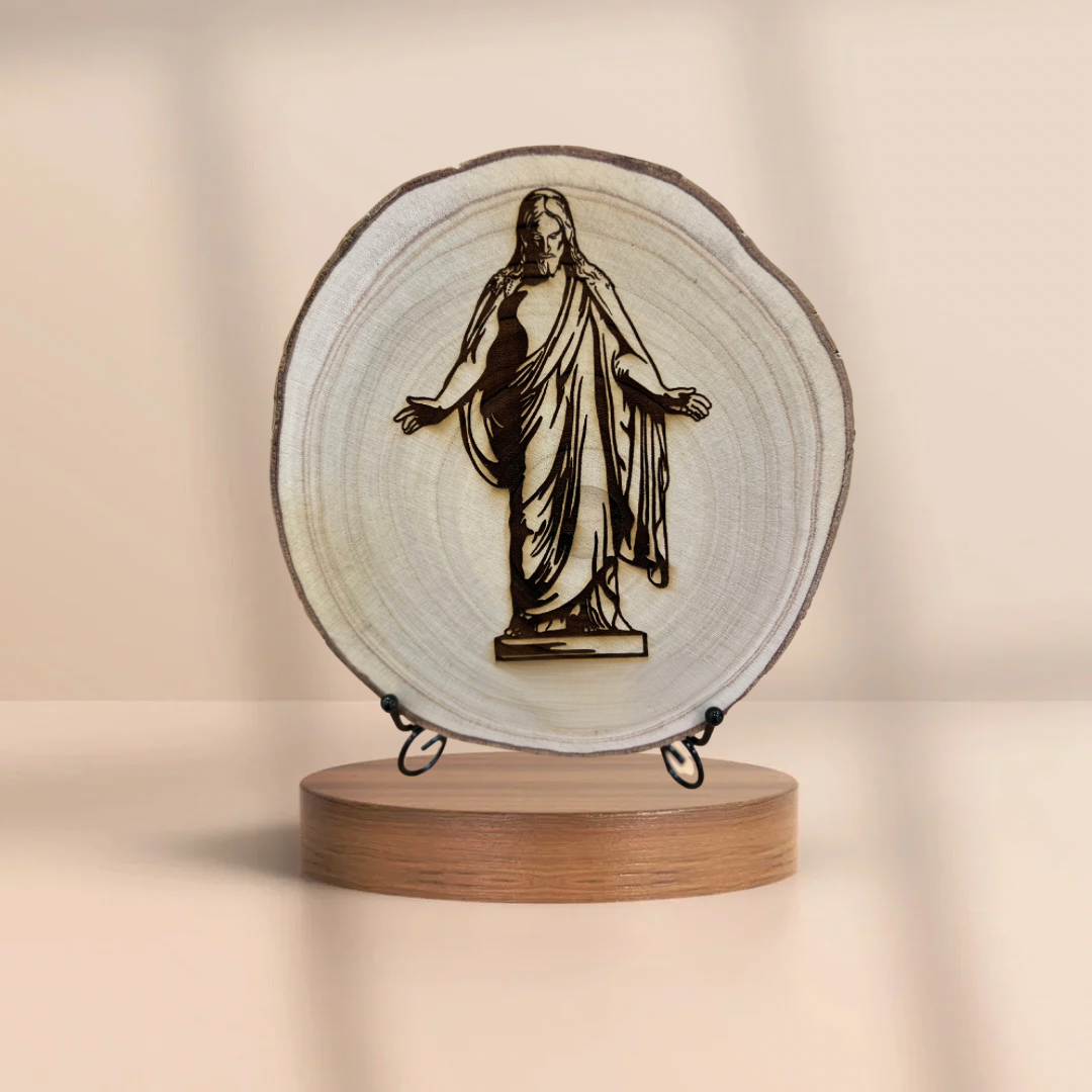 Jesucristo Redentor – Grabado en Madera Natural