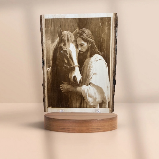 Jesús con Caballo – Grabado en Madera