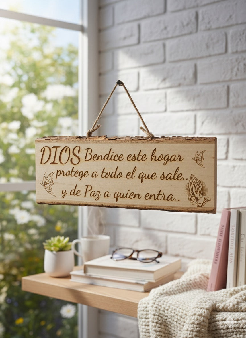 Letrero Decorativo Cristiano “Dios Bendice”