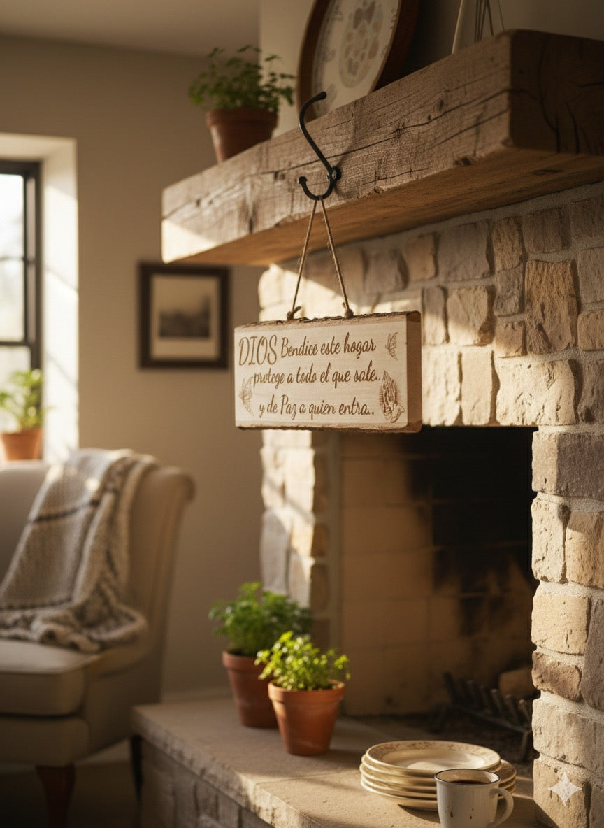 Letrero Decorativo Cristiano “Dios Bendice”